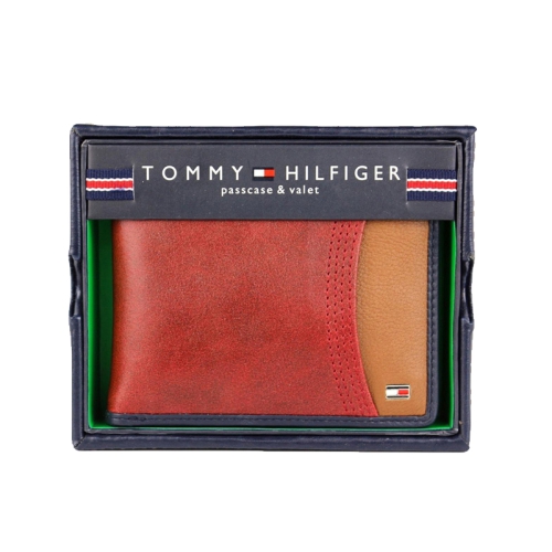 ארנק Tommy Hilfiger עור לגבר “צבע חום אדום”  31TL220014