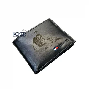 ארנק Tommy Hilfiger עור לגבר עם תא לכסף קטן ” צבע שחור”