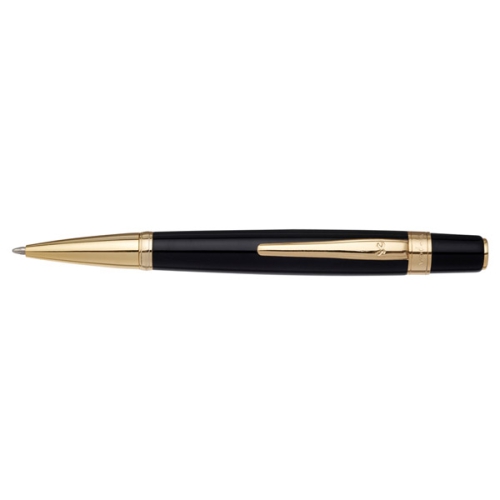 עט כדורי | לורד LORD שחור קליפס ציפוי זהב 18k גוף מעוצב קומפקטי מסדרת עטי יוקרה X-PEN