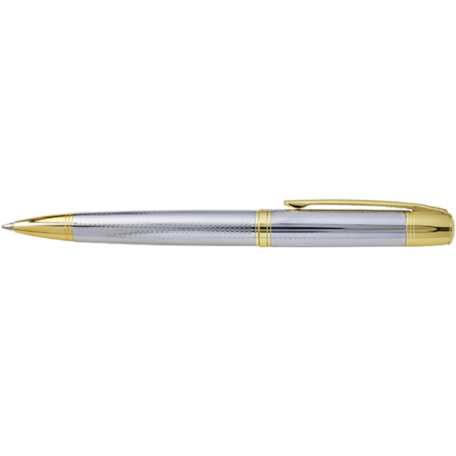 עט כדורי | סימפוני Simphony כרום קליפס זהב גוף מעוצב עם תבנית שעורה מסדרת עטי יוקרה X-PEN