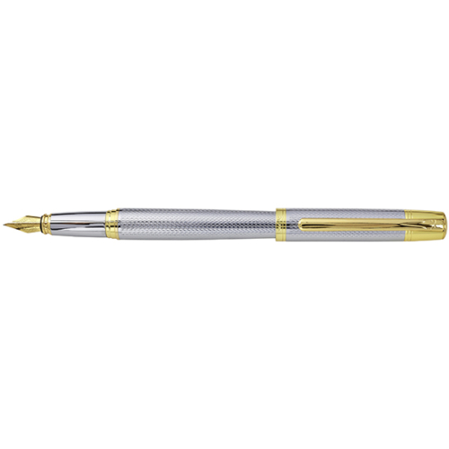עט נובע | סימפוני Simphony כרום קליפס זהב גוף מעוצב עם תבנית שעורה מסדרת עטי יוקרה X-PEN