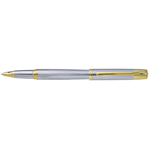עט רולר | סימפוני Simphony כרום קליפס זהב גוף מעוצב עם תבנית שעורה מסדרת עטי יוקרה X-PEN