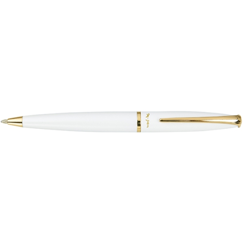 עט כדורי | פנינסולה Peninsula לבן קליפס ציפוי זהב 18k מסדרת עטי יוקרה X-PEN