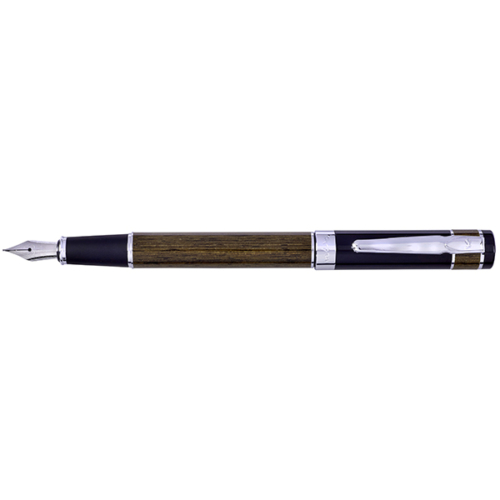עט נובע | עט ויקטורי Victory חום קליפס כרום גוף מעוצב דמוי עץ מסדרת עטי יוקרה X-PEN
