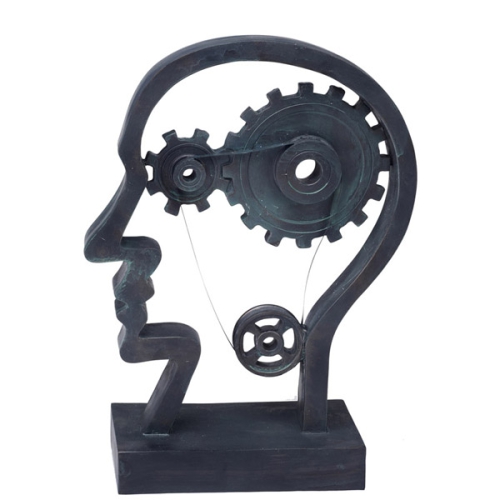 פסל אומנותי “גלגלי המוח וראש האדם” מבית פסלי היוקרה GRACIA GALLERY