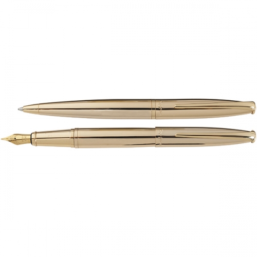 סט עטים סדרת עטי פנינסולה Peninsula Gold ציפוי זהב 18K כדורי ונובע