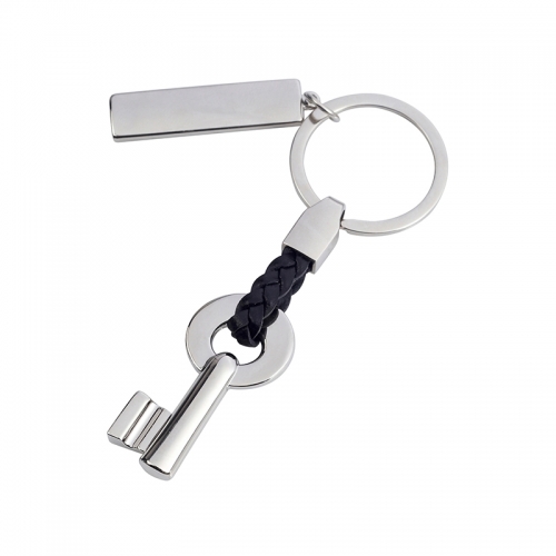 מחזיק מפתחות “המפתח” עם לולאת חומה + לוחית