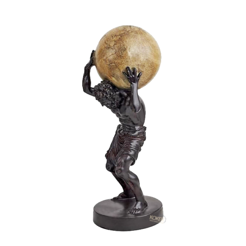 פסל העוצמה “אטלס נושא גלובוס” עם חריטה אישית