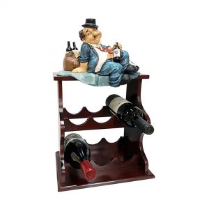 מעמד בר יין מעץ לשישה בקבוקים ZA4035