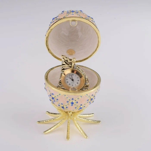 Pink Faberge Egg with Clock Inside | Keren Kopal