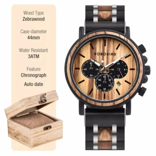 שעון יד מעץ לגבר BOBOBIRD