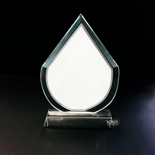 מגן הוקרה זכוכית קריסטל עם הדפסה | דגם יהלום