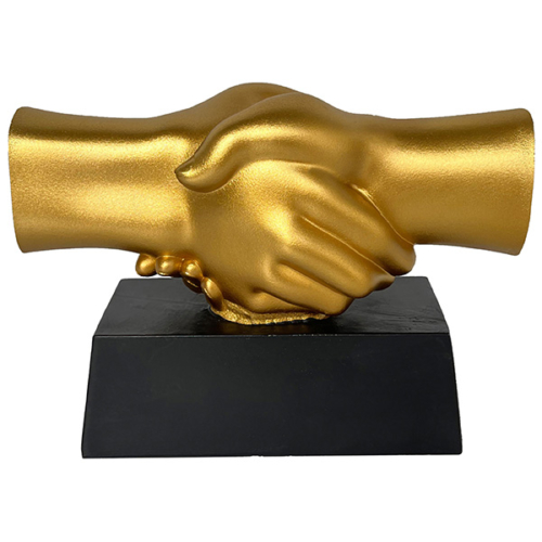 “יד לוחצת יד” מעמד שולחני בצבע זהב za2498-2