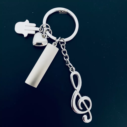 מחזיק מפתחות מפתח סול עם הקדשה