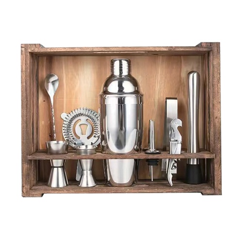 ערכת ברמן מעוצבת ואיכותית 11 חלקים במעמד עץ