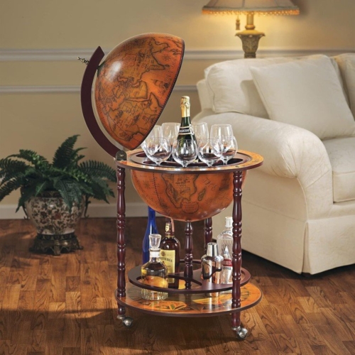 גלובוס בר דקורטיבי רצפתי מעץ za 30022
