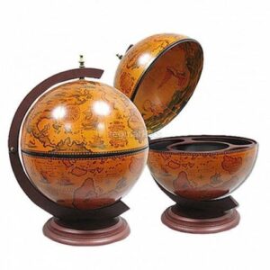 גלובוס בר יוקרתי מעץ איטלקי | גלובוס בר מעוצב לאחסון יין ואלכוהול