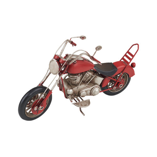 אופנוע קרוזר כידון ארוך עתיק אדום רטרו ממתכת