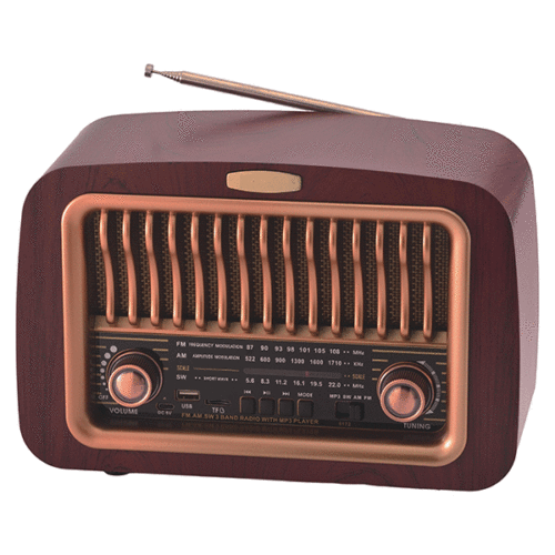 רדיו רטרו Bluetooth גדול משולב עם רמקול ונגן MP3