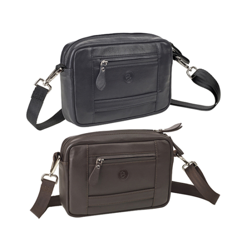 תיק צד עור אמיתי עם רצועת כתף וידית נשלפת