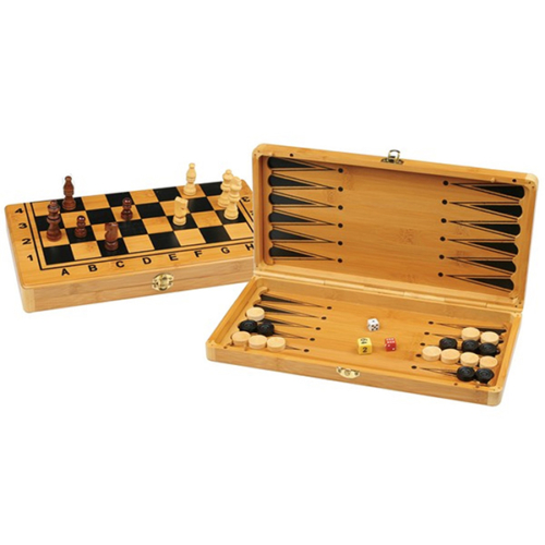 שחמט ושש בש במארז במבוק מהודר