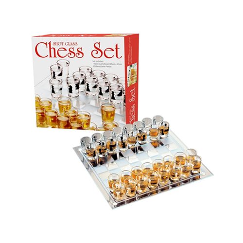 משחק זכוכית שחמט כוסות שוט עם חריטה אישית