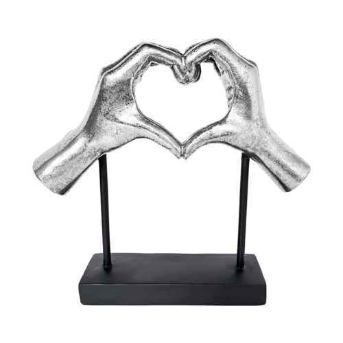 פסל אומנותי “ידי הלב” כסוף עם חריטה אישית