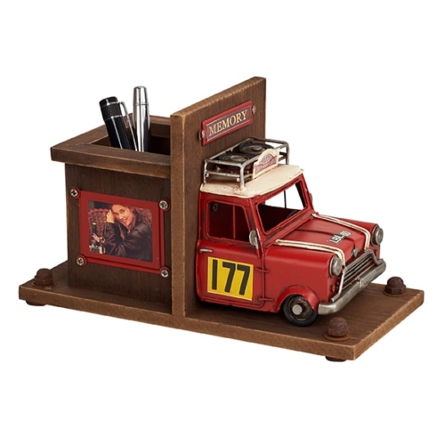 מעמד שולחני עם תמונה – רטרו (דגם מיני) משולב עם כוס לעטים