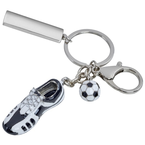 מחזיק מפתחות כדורגל עם חריטה אישית ממתכת