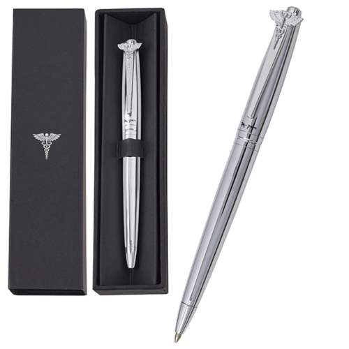 עט יוקרתי לרופאים – X-Pen כסוף עם סמל הרפואה